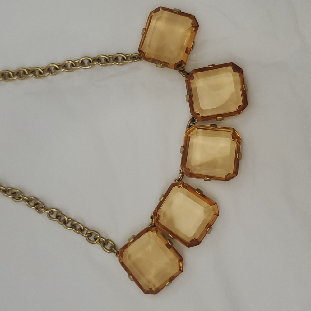 J. Crew Chucky faux amber & Gold necklace - Picture 7 of 13